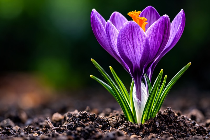 A purple flower blooming from the dirt — radical hope